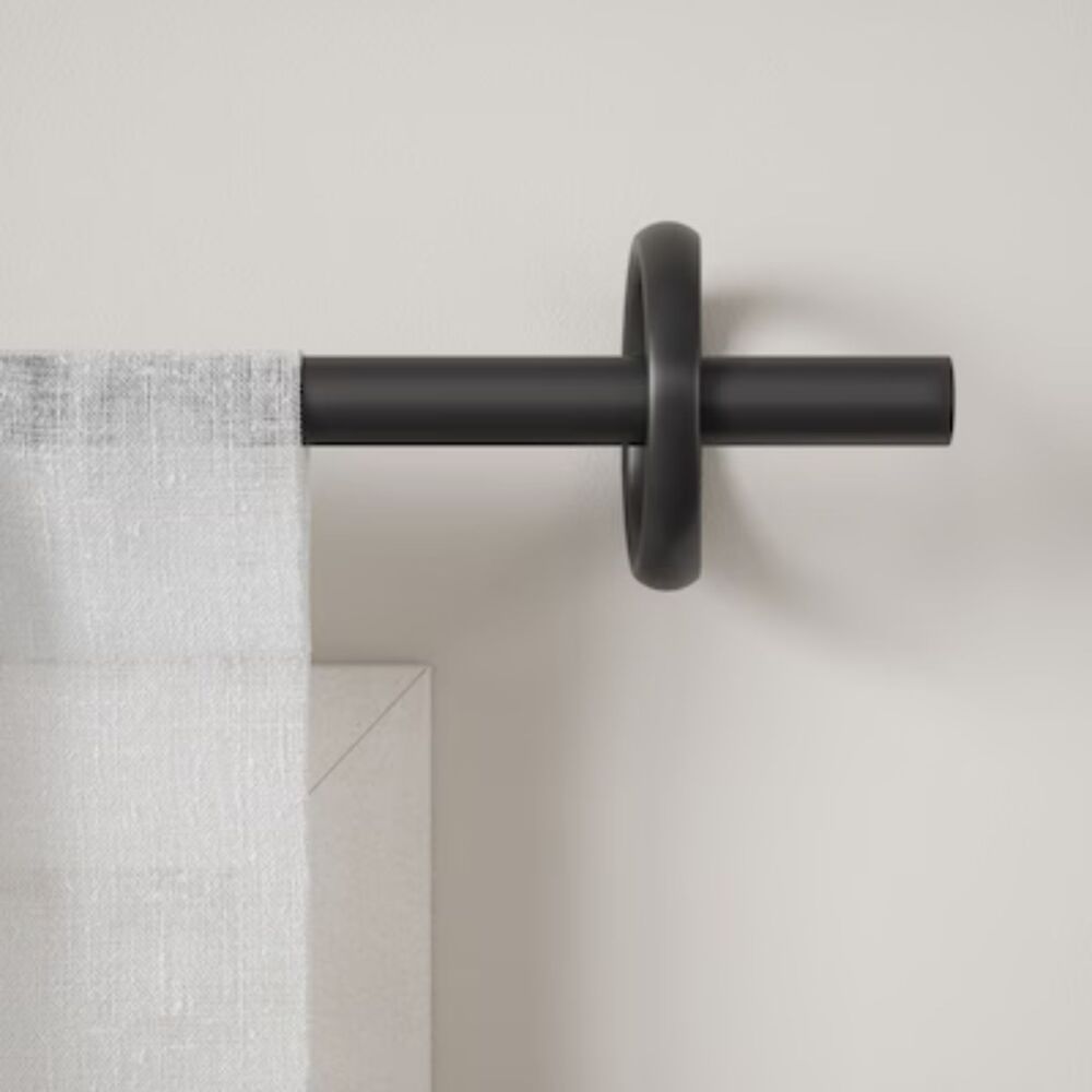 Ringlet Curtain Rod for Window, Adjustable 42" to 120", Black
